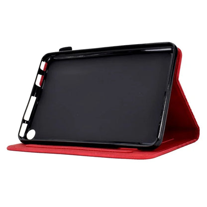 A6 For Amazon Fire HD 10 (2023) Leather Case Block Pattern Imprinted Card Slots Tablet Cover