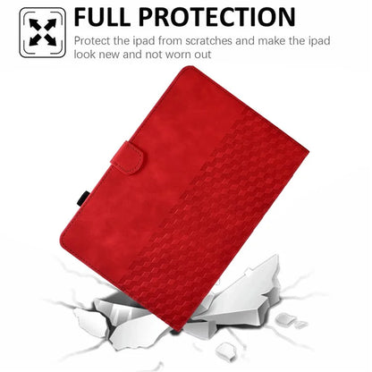 A6 For Amazon Fire HD 10 (2023) Leather Case Block Pattern Imprinted Card Slots Tablet Cover