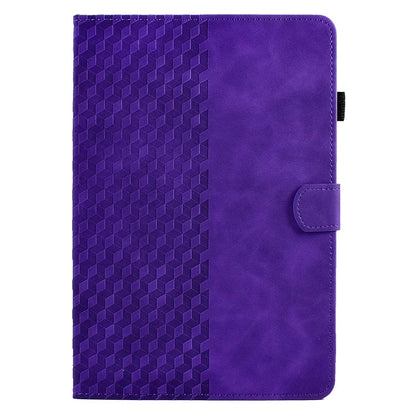 A6 For Amazon Fire HD 10 (2023) Leather Case Block Pattern Imprinted Card Slots Tablet Cover