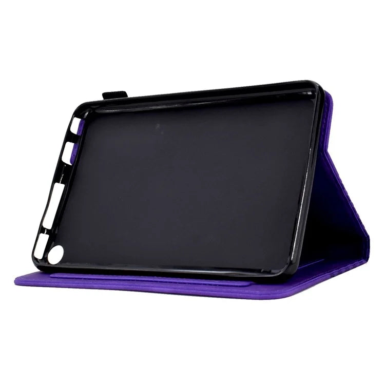 A6 For Amazon Fire HD 10 (2023) Leather Case Block Pattern Imprinted Card Slots Tablet Cover