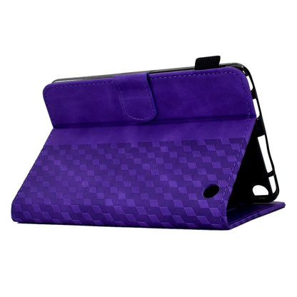 A6 For Amazon Fire HD 10 (2023) Leather Case Block Pattern Imprinted Card Slots Tablet Cover