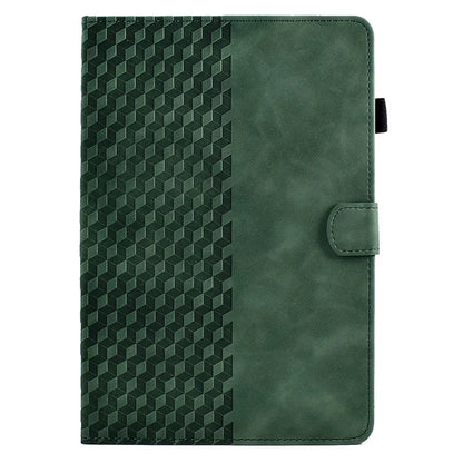 A6 For Amazon Fire HD 10 (2023) Leather Case Block Pattern Imprinted Card Slots Tablet Cover