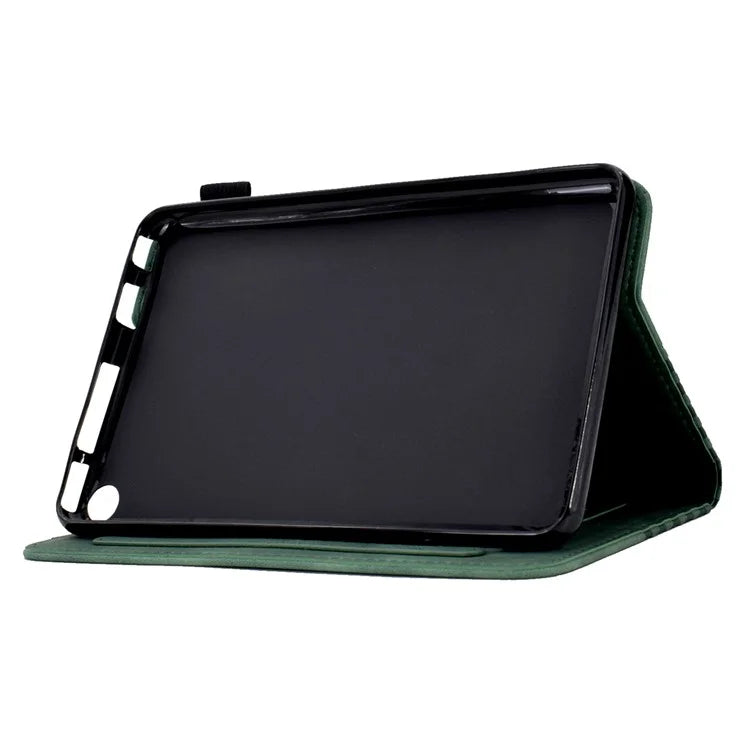 A6 For Amazon Fire HD 10 (2023) Leather Case Block Pattern Imprinted Card Slots Tablet Cover