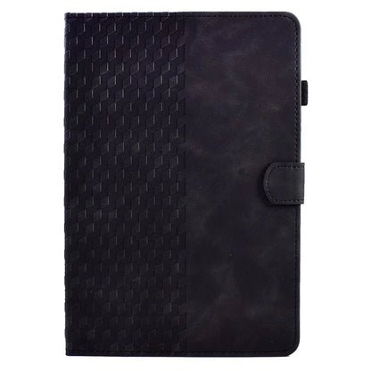 A6 For Amazon Fire HD 10 (2023) Leather Case Block Pattern Imprinted Card Slots Tablet Cover