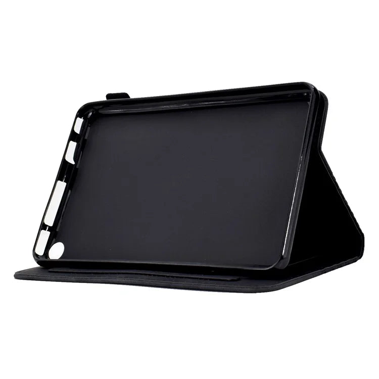 A6 For Amazon Fire HD 10 (2023) Leather Case Block Pattern Imprinted Card Slots Tablet Cover