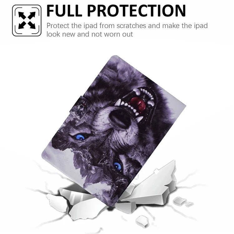 A2 For Amazon Fire HD 10 (2023) Case Pattern Printed PU Leather Tablet Cover with Card Slots