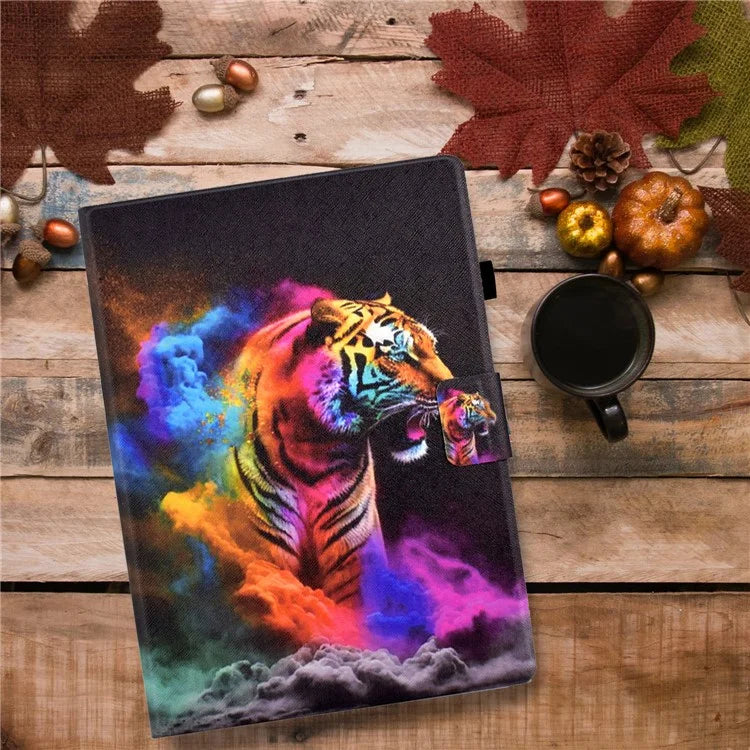 A2 For Amazon Fire HD 10 (2023) Case Pattern Printed PU Leather Tablet Cover with Card Slots