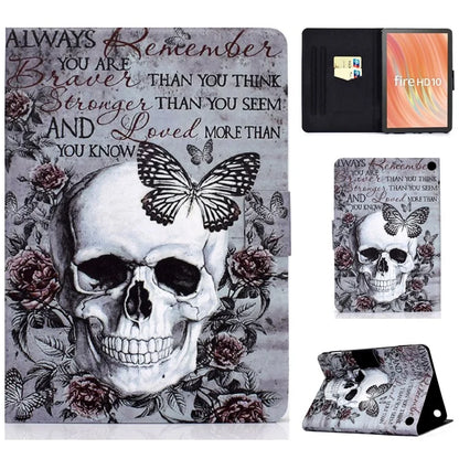 A2 For Amazon Fire HD 10 (2023) Case Pattern Printed Card Holder Tablet Cover