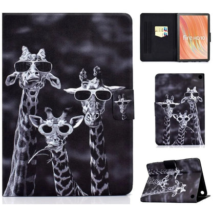 A2 For Amazon Fire HD 10 (2023) Case Pattern Printed Card Holder Tablet Cover