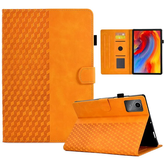 A5 For Lenovo Tab M11 / Xiaoxin Pad 11 2024 Case Block Pattern Imprinted Auto Wake  /  Sleep Tablet Cover