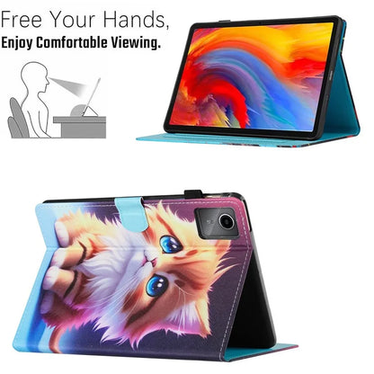 For Lenovo Tab M11 / Xiaoxin Pad 11 2024 Case Pattern Printing PU Leather Stand Tablet Cover
