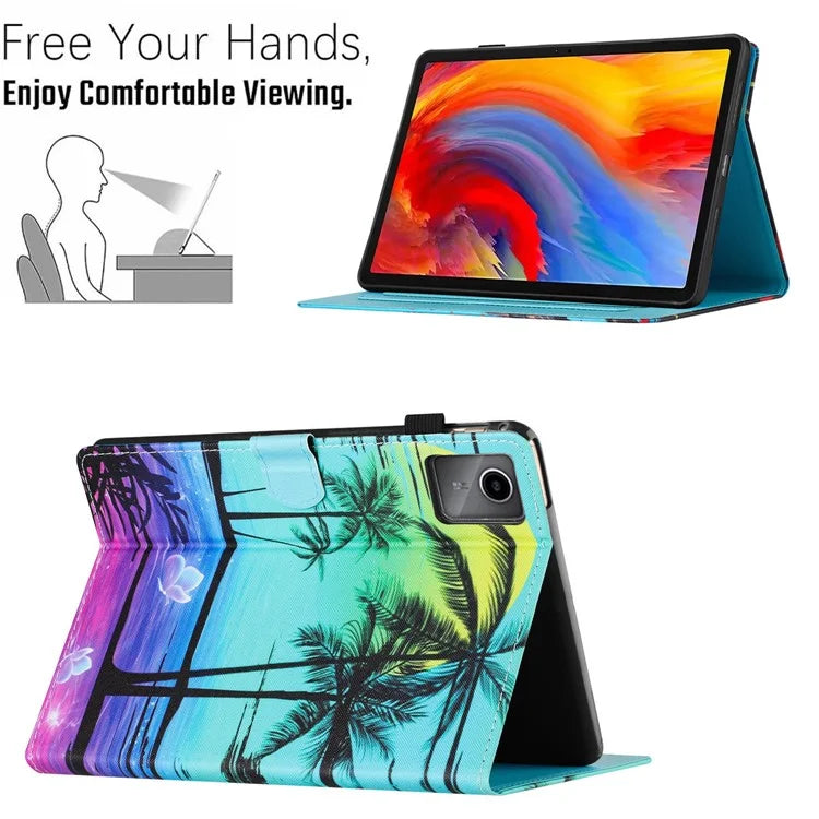 For Lenovo Tab M11 / Xiaoxin Pad 11 2024 Case Pattern Printing PU Leather Stand Tablet Cover