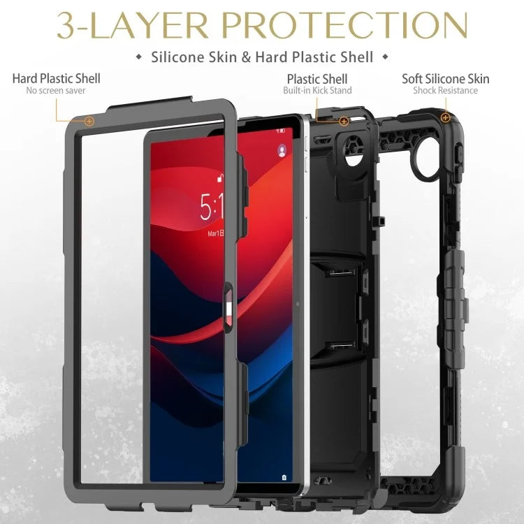 For Lenovo Tab M11 / Xiaoxin Pad 11 2024 Case Kickstand PC+Silicone Anti-drop Tablet Cover