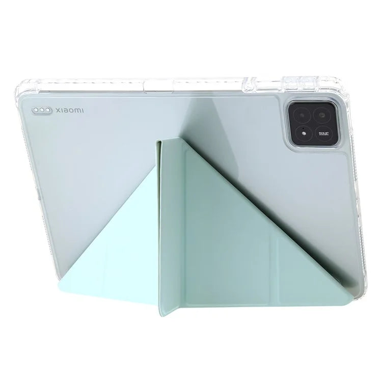 For Xiaomi Pad 6S Pro 12.4 Tablet Case Origami Stand TPU+Acrylic+PU Leather Anti-drop Cover