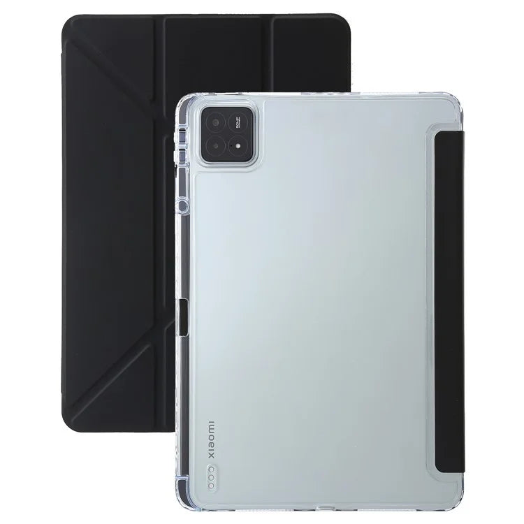 For Xiaomi Pad 6S Pro 12.4 Tablet Case Origami Stand TPU+Acrylic+PU Leather Anti-drop Cover