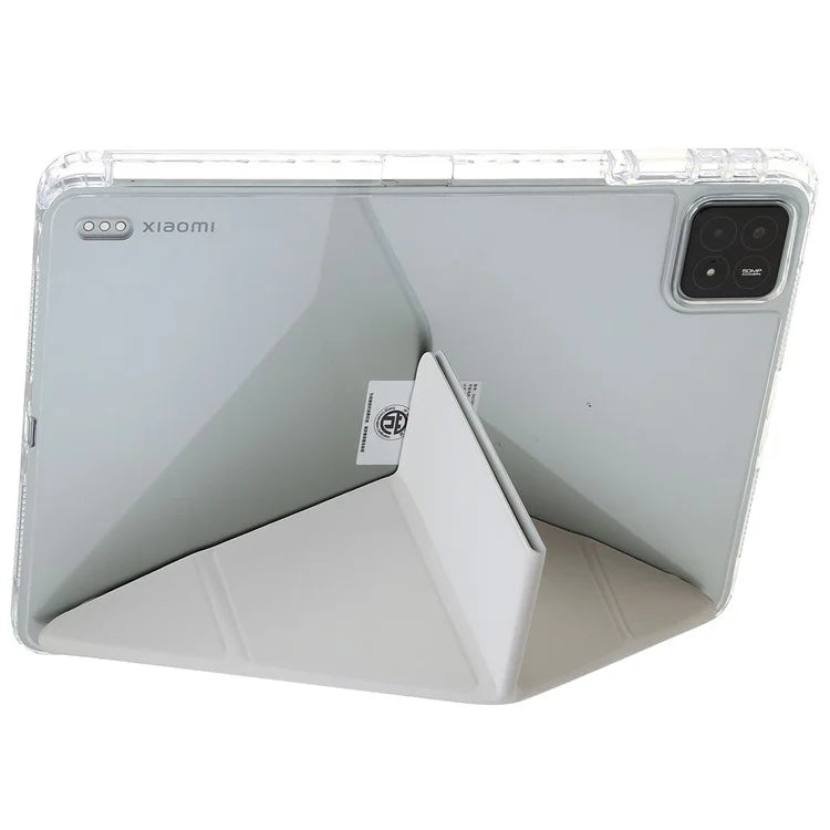 For Xiaomi Pad 6S Pro 12.4 Tablet Case Origami Stand TPU+Acrylic+PU Leather Anti-drop Cover