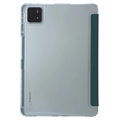 For Xiaomi Pad 6S Pro 12.4 Tablet Case Origami Stand TPU+Acrylic+PU Leather Anti-drop Coverish Green