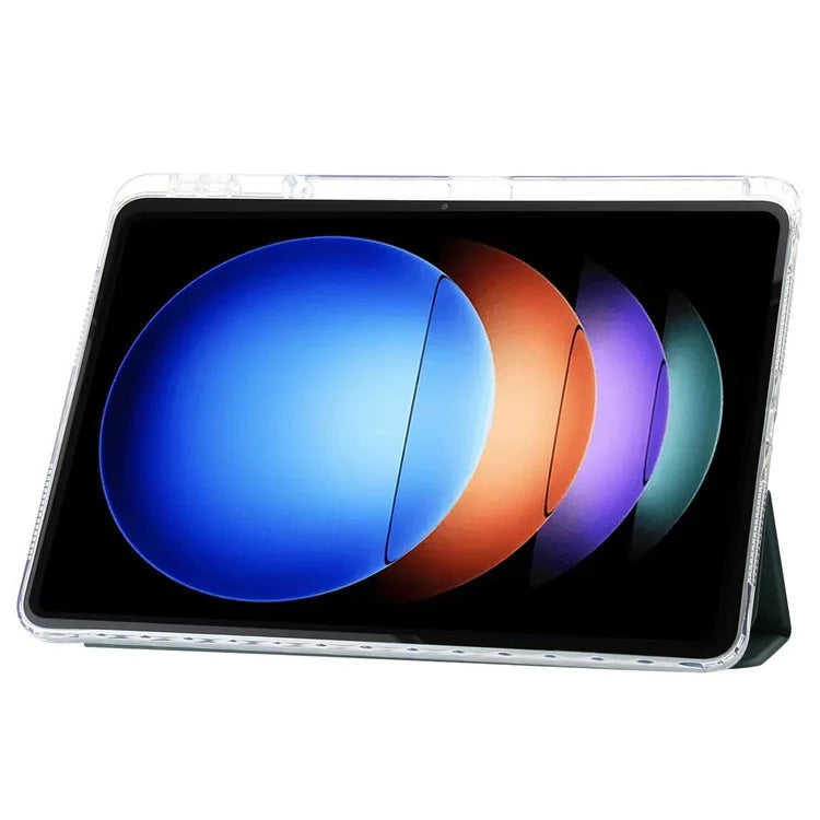 For Xiaomi Pad 6S Pro 12.4 Anti-scratch Case TPU+Acrylic+PU Tablet Cover with Tri-fold Stand