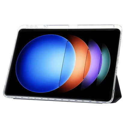 For Xiaomi Pad 6S Pro 12.4 Anti-scratch Case TPU+Acrylic+PU Tablet Cover with Tri-fold Stand
