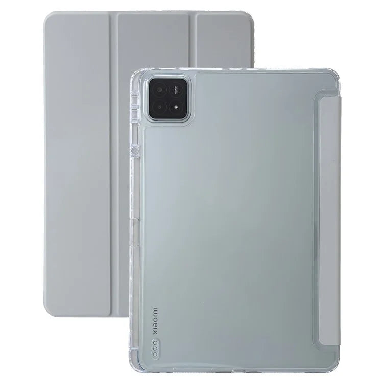 For Xiaomi Pad 6S Pro 12.4 Anti-scratch Case TPU+Acrylic+PU Tablet Cover with Tri-fold Stand