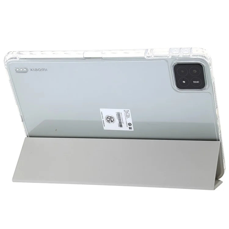 For Xiaomi Pad 6S Pro 12.4 Anti-scratch Case TPU+Acrylic+PU Tablet Cover with Tri-fold Stand
