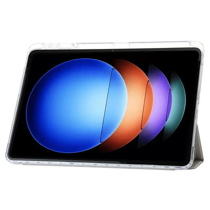 For Xiaomi Pad 6S Pro 12.4 Anti-scratch Case TPU+Acrylic+PU Tablet Cover with Tri-fold Stand