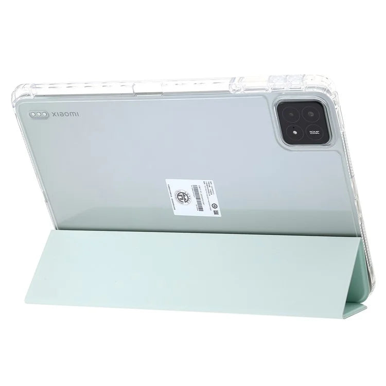 For Xiaomi Pad 6S Pro 12.4 Anti-scratch Case TPU+Acrylic+PU Tablet Cover with Tri-fold Stand