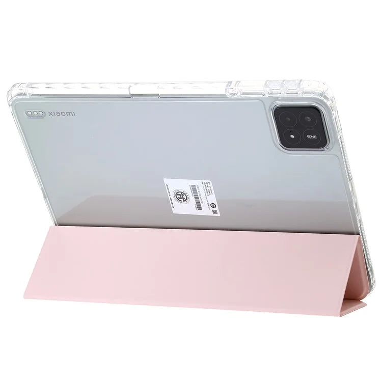For Xiaomi Pad 6S Pro 12.4 Anti-scratch Case TPU+Acrylic+PU Tablet Cover with Tri-fold Stand