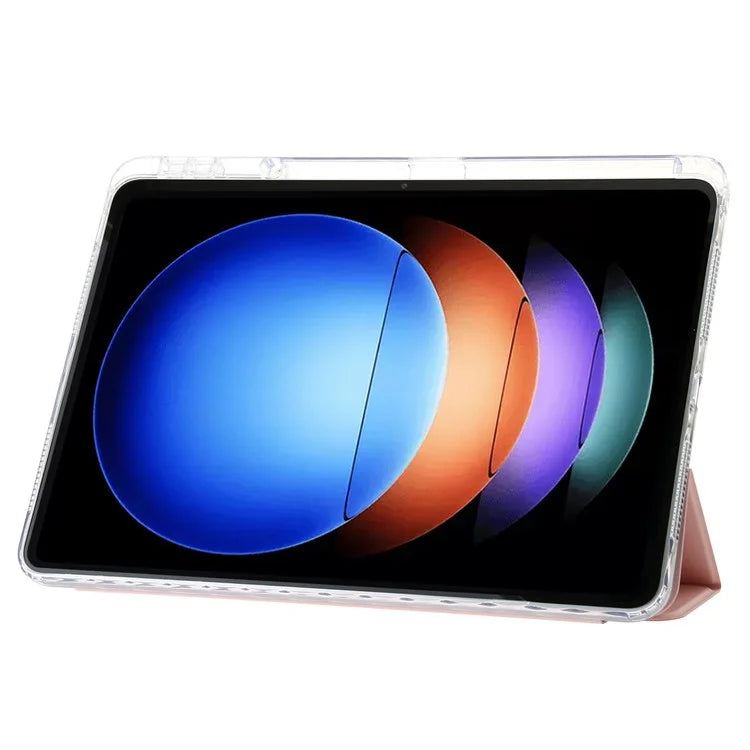 For Xiaomi Pad 6S Pro 12.4 Anti-scratch Case TPU+Acrylic+PU Tablet Cover with Tri-fold Stand