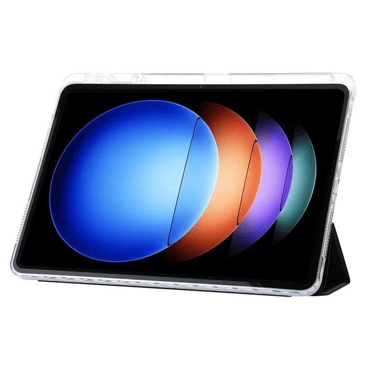 For Xiaomi Pad 6S Pro 12.4 Anti-scratch Case TPU+Acrylic+PU Tablet Cover with Tri-fold Stand
