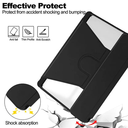 For iPad Pro 11 (2024) Case Rotary Stand Leather+Acrylic Tablet Cover (without Keyboard)