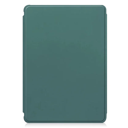 For iPad Pro 11 (2024) Case Rotary Stand Leather+Acrylic Tablet Cover (without Keyboard)ish Green