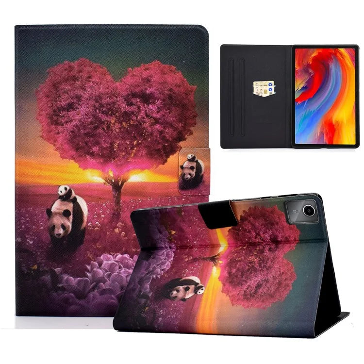 For Lenovo Tab M11 / Xiaoxin Pad 11 2024 Leather Case Pattern Printing Card Slots Tablet Cover