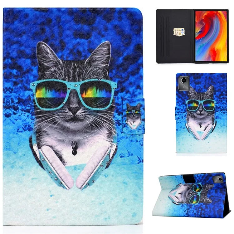 For Lenovo Tab M11 / Xiaoxin Pad 11 2024 Leather Case Pattern Printing Card Slots Tablet Cover