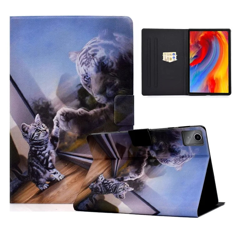 For Lenovo Tab M11 / Xiaoxin Pad 11 2024 Leather Case Pattern Printing Card Slots Tablet Cover