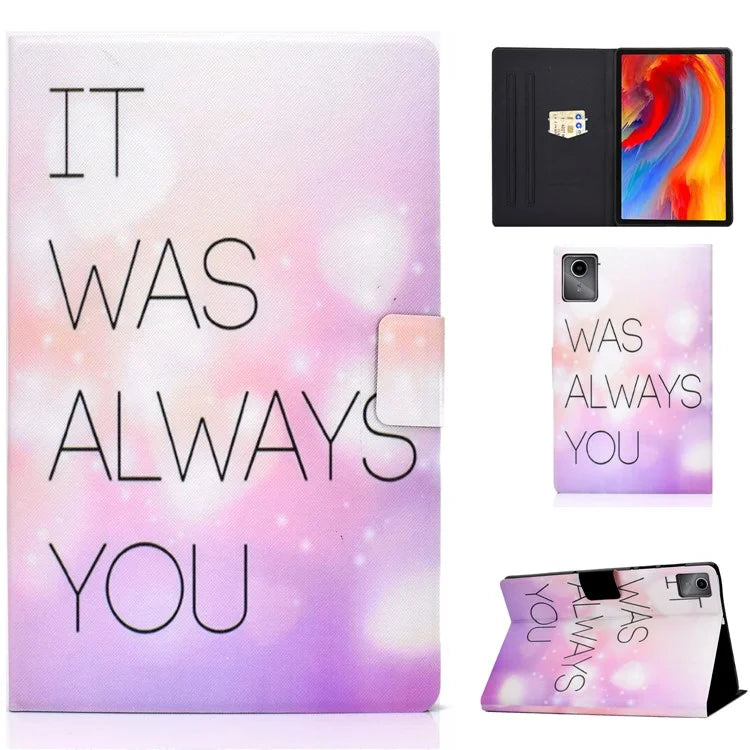 For Lenovo Tab M11 / Xiaoxin Pad 11 2024 Leather Case Pattern Printing Card Slots Tablet Cover
