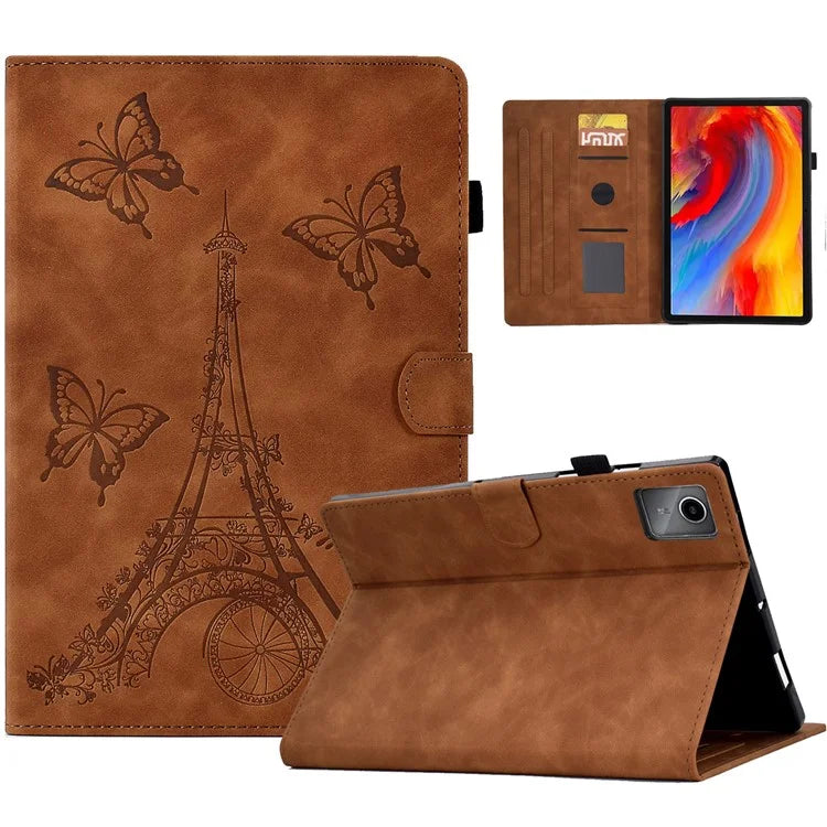 For Lenovo Tab M11 / Xiaoxin Pad 11 2024 Case Microfiber Leather Iron Tower Pattern Tablet Cover