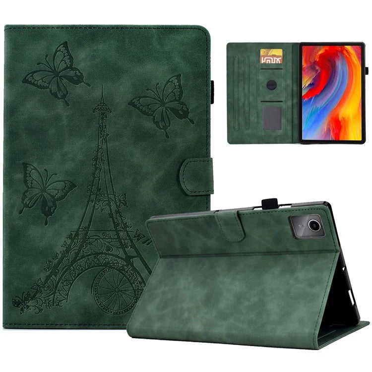For Lenovo Tab M11 / Xiaoxin Pad 11 2024 Case Microfiber Leather Iron Tower Pattern Tablet Cover