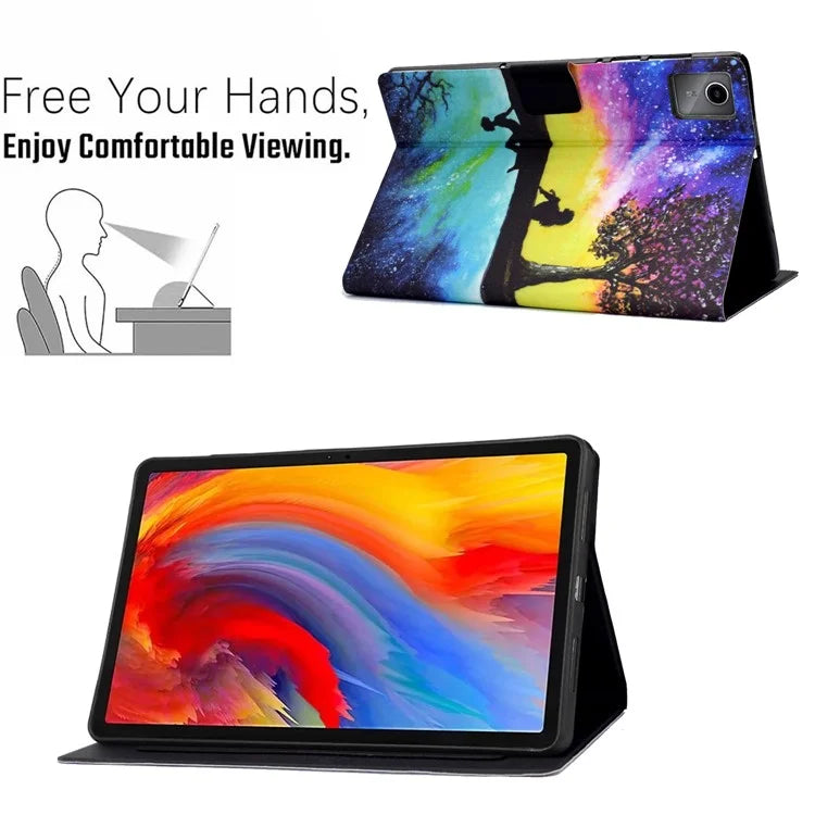 For Lenovo Tab M11 / Xiaoxin Pad 11 2024 Case Card Holder Pattern Leather Tablet Cover