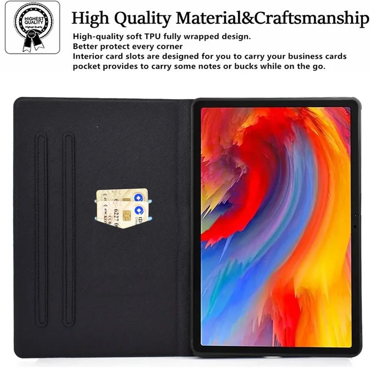 For Lenovo Tab M11 / Xiaoxin Pad 11 2024 Case Card Holder Pattern Leather Tablet Cover