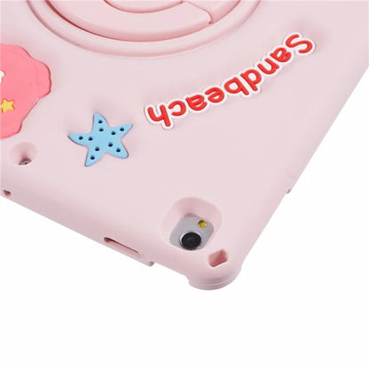 For iPad 10.2 (2021) / (2020) / (2019) / iPad Air 10.5 inch (2019) / Pro 10.5-inch (2017) Silicone Case Sandbeach Girl Kickstand Cover