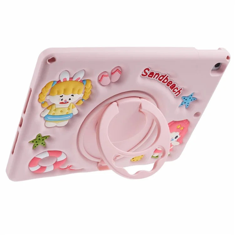 For iPad 10.2 (2021) / (2020) / (2019) / iPad Air 10.5 inch (2019) / Pro 10.5-inch (2017) Silicone Case with Kickstand / Lanyard
