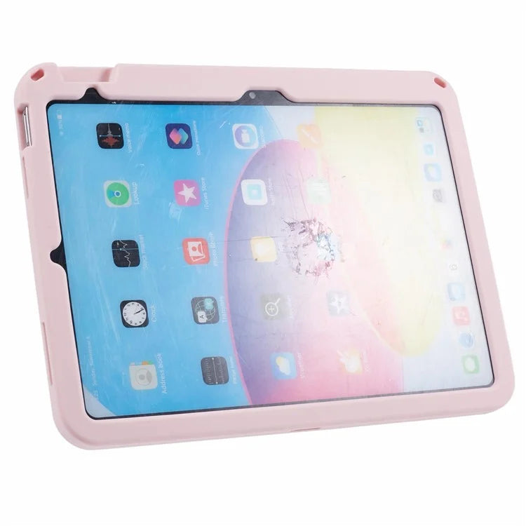 For iPad 10.9 (2022) Case Sandbeach Girl Pattern PC Kickstand Solicone Tablet Cover