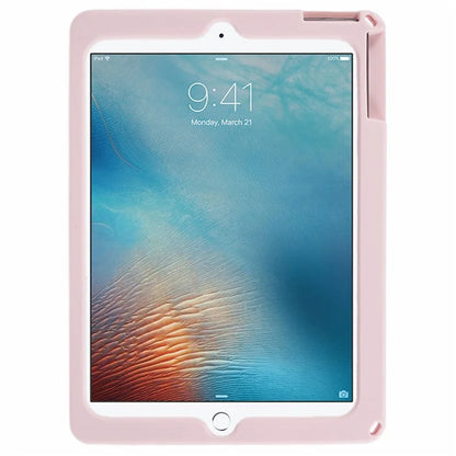 For iPad 9.7-inch (2017) / (2018) / Pro 9.7 inch (2016) Silicone Case Sandbeach Girl Pattern Kickstand Cover