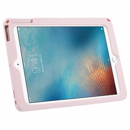 For iPad 9.7-inch (2017) / (2018) / Pro 9.7 inch (2016) Silicone Case Sandbeach Girl Pattern Kickstand Cover