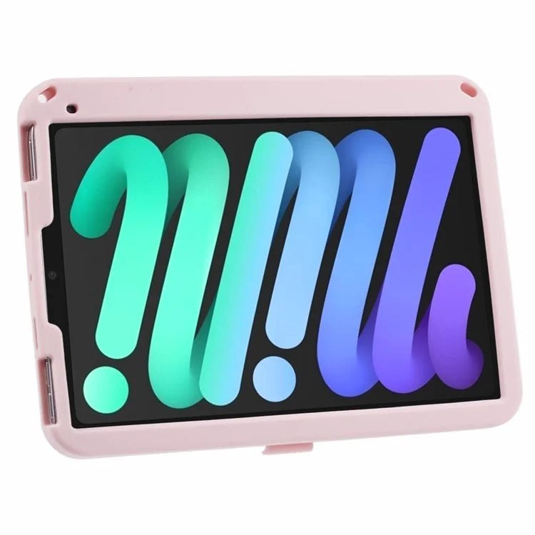 For iPad mini (2021) Silicone Tablet Case Sandbeach Girl Pattern Cover with PC Kickstand