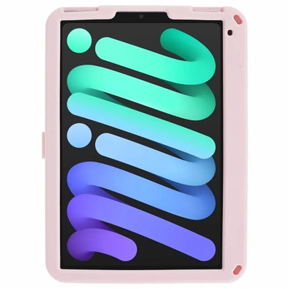For iPad mini (2021) Case with Lanyard Silicone Sandbeach Girl Rotary Kickstand Protective Cover