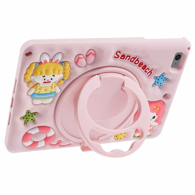 For iPad mini (2019) 7.9 inch / mini 4 / mini 3 / Mini 2 / Mini Tablet Silicone Case with Lanyard and Kickstand