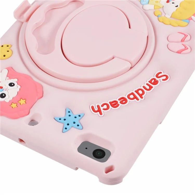 For iPad mini (2019) 7.9 inch / mini 4 / mini 3 / Mini 2 / Mini Tablet Silicone Case with Lanyard and Kickstand