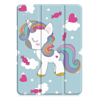 For iPad Pro 11 (2024) Case Trifold Stand PU Leather Pattern Smart Tablet Cover